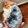 0.88-1.8lb Natural Celestine Cluster - Blue Quartz Geode for Home & Office Decor - Raw Crystal Healing Stone with Natural Formations view 1