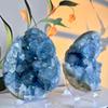 0.88-1.8lb Natural Celestine Cluster - Blue Quartz Geode for Home & Office Decor - Raw Crystal Healing Stone with Natural Formations view 3
