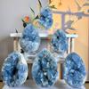 0.88-1.8lb Natural Celestine Cluster - Blue Quartz Geode for Home & Office Decor - Raw Crystal Healing Stone with Natural Formations view 4