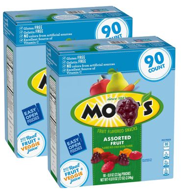 Assorted Fruit Flavored Snacks, 90 Count, 0.8 Ounce Single Serve Packs (2 Pack)