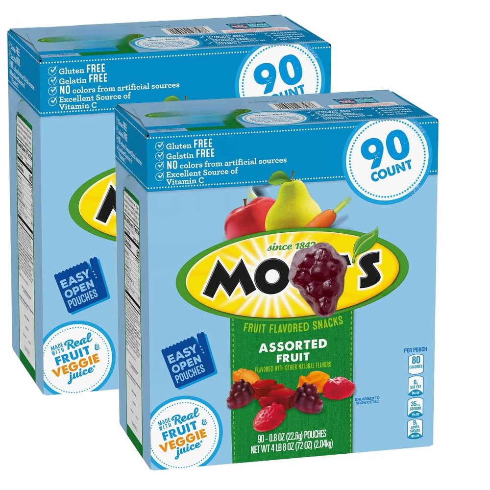 Assorted Fruit Flavored Snacks, 90 Count, 0.8 Ounce Single Serve Packs (2 Pack)