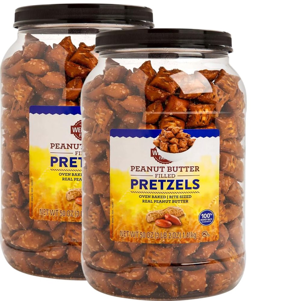 Peanut Butter Filled Pretzel Snacks, 50 Ounce Family Size Pack (2 Pack)