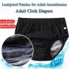 Unisex Water-Proof Incontinence Adult Cloth Diaper Nappy, Reusable Nappy Diapers, Adjustable Incontinence Protection Nappies for The Elderly, Disabled, Postpartum(Light Green,Large) view 3
