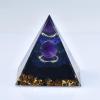 Orgone Pyramid with Amethyst Crystal Sphere, 1.969in Crystal Pyramid Energy Generator with Gold Flakes & Blue Glitter, 1pc Orgonite Crystal for Home Decor, Meditation & Spiritual Healing view 1