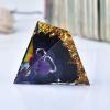 Orgone Pyramid with Amethyst Crystal Sphere, 1.969in Crystal Pyramid Energy Generator with Gold Flakes & Blue Glitter, 1pc Orgonite Crystal for Home Decor, Meditation & Spiritual Healing view 2
