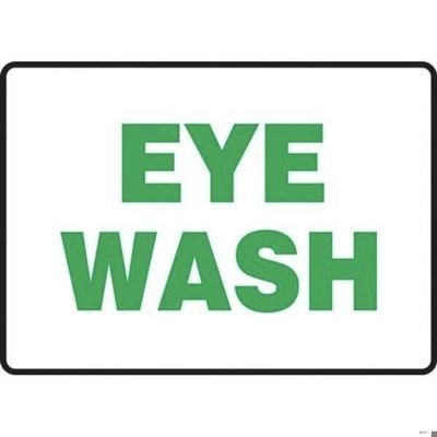 SAFETY SIGNS EYE WASH 7 in X 10 in, Mfr: MFSD421XL-A