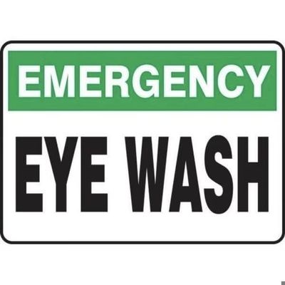 EMERGENCY SAFETY SIGN EYE WASH 7 in X 10 in, Mfr: MFSD917XL-A