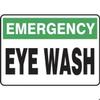 EMERGENCY SAFETY SIGN EYE WASH 7 in X 10 in, Mfr: MFSD917XL-A view 1