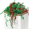 1/2 LB - Green & Red - Soft & Thin Crinkle Cut Paper Shred Filler great for Gift Wrapping, Basket Filling, Birthdays, Weddings, Anniversaries, Valentines Day, and other occasions view 2
