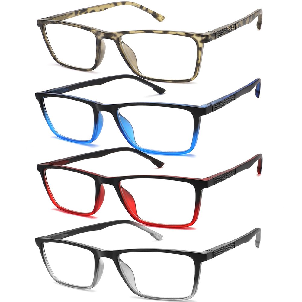 READITEASY Reading Glasses Men 1.5 Blue Light Blocking 4 Pack