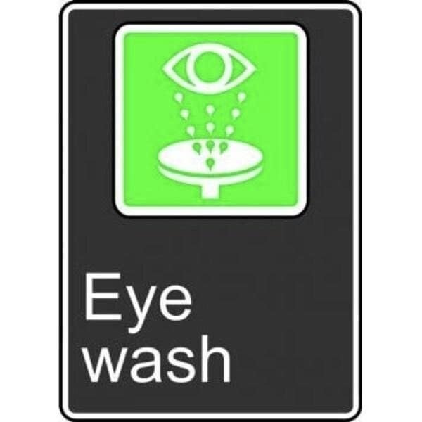 SAFETY SIGN EYE WASH 14 in x 10 in, Mfr: MCSA943XL-A