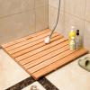 Non-Slip Wooden Platform Bathroom Shower Mat, Quick-Dry Flooring Slatted Shower Tray Mat for Bathroom Floor/Inside Shower/Outside Shower(40x40cm/16x16in) view 1