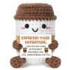Retirement Gifts for Women/Men Coffee Cup Plush - Handmade Crochet Coffee Cup with Positive Card, Emotional Christmas Birthday Retirement Gift, Happy 2026 Retired Presents for Coworkers/Friends/Family view 1