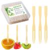 100pcs Bamboo Forks Appetizer Forks,3.5 Inch Charcuterie Food Mini Forks, Disposable Small Wooden Forks for Fruit Dessert Parties Cocktail Fork (100) view 1