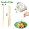 100pcs Bamboo Forks Appetizer Forks,3.5 Inch Charcuterie Food Mini Forks, Disposable Small Wooden Forks for Fruit Dessert Parties Cocktail Fork (100) view 2