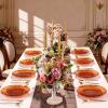 Rubtlamp 60Pcs Amber Plastic Plates - Brown Disposable Plates With Gold Rim, Clear Heavy-duty Party Plates, Hammered Plates Include 30 Dessert Platos, 30 Dinner Platos for Party view 2