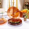 Rubtlamp 60Pcs Amber Plastic Plates - Brown Disposable Plates With Gold Rim, Clear Heavy-duty Party Plates, Hammered Plates Include 30 Dessert Platos, 30 Dinner Platos for Party view 3