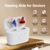 Sierescon Hearing Aids for Seniors Rechargeable, Hearing Amplifier for Adults with Whistle Noise Cancellation, Virtually Invisible Compact Design, 16-Channel Clear Sound Quality (Red and Blue) view 2