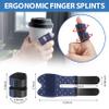 Andecoco Breathable Trigger Finger Splint,5pcs Adjustable Thumb Splint, Blue Thumb Brace for Broken Strained Arthritis for Thumb, Middle, Index, Ring, Pinky Finger Brace view 2