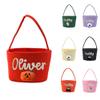 Personalized Hallowmas Gift Basket with Embroider Name Dolls Custom Red Trick or Treat Bag Customized Handmade Candy Bags for All Hallows Day Festival Activities Party Decorations view 1