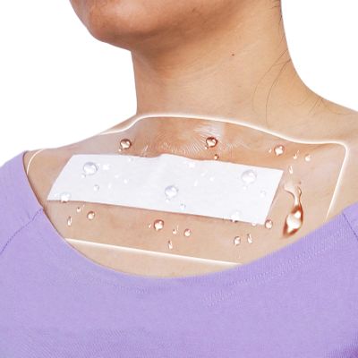 14 Pcs Waterproof Shower Protector Bandage 4"x10" for Thyroidectomy Surgery Recovery Thyroid Cancer Neck Surgical Incision Scar Adhesive Wounds Cover Island Dressing Bordered Gauze