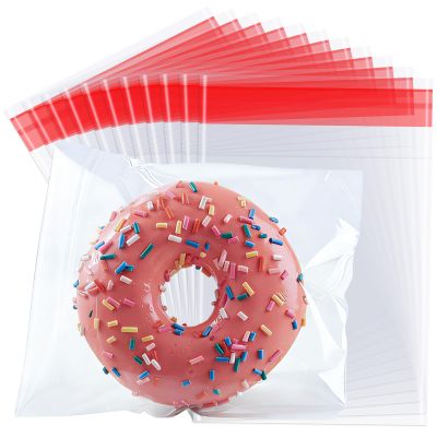 200 Pcs Self Adhesive Cookie Bags, 4 x 6 Inches Self Sealing Cellophane Bags, Clear Resealable Cellophane Bag for Packaging, Cookies, Gifts, Candy, Food