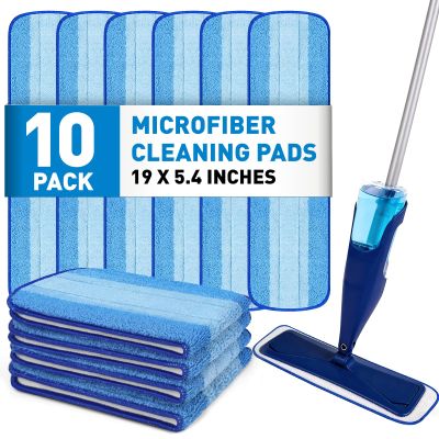 10 Pack Microfiber Cleaning Pads Compatible with Bona Mop, 18 Inch Hardwood Floor Replacement Cleaner Pads, Washable & Reusable Microfiber Mop Pads for Hard Surface Floors