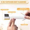Clofiak Kitchen Cleaning Scrub Brush, 4-in-1 Deep Gas Stove Top Cleaner With Brass Wire Brush, Stiff Bristles & Cooktop Scrape, Range Hood Grease Grime Rust Cleaner for Pot Pan Household Cleaning Tool view 3