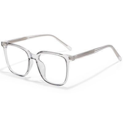 ANRRI Oversized Square Blue Light Glasses for Women Men, Thick Frame Computer Glasses, Anti Eyestrain, UV Protection Gaming Grey Eyewear