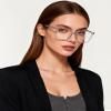 ANRRI Oversized Square Blue Light Glasses for Women Men, Thick Frame Computer Glasses, Anti Eyestrain, UV Protection Gaming Grey Eyewear view 2