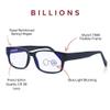 Debspecs XL Blue Light Reading Glasses for Men +2.25 Magnification Precision-Made Readers with Wide Fit, Spring Hinge & Lightweight Frame for Digital Work and Reading Comfort By Debby Burk Optical view 3