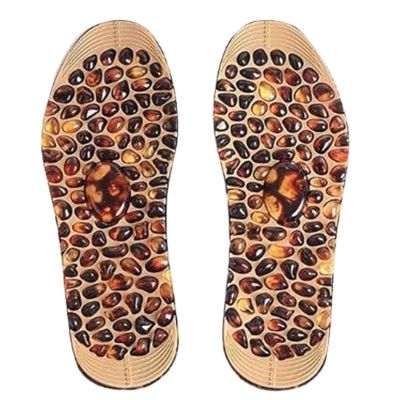 1 Pair Pebble Massage Insoles, Double Sided Pebble Massage Foot Pad for Men and Women, Cuttable Foot Relaxation Lymphatic Massages Tool for Standing Walking Home Exercise