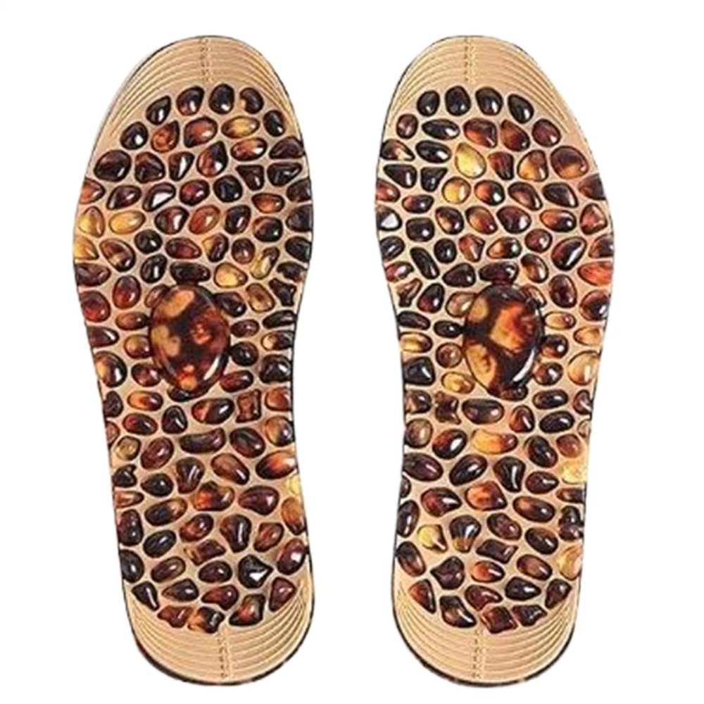 1 Pair Pebble Massage Insoles, Double Sided Pebble Massage Foot Pad for Men and Women, Cuttable Foot Relaxation Lymphatic Massages Tool for Standing Walking Home Exercise