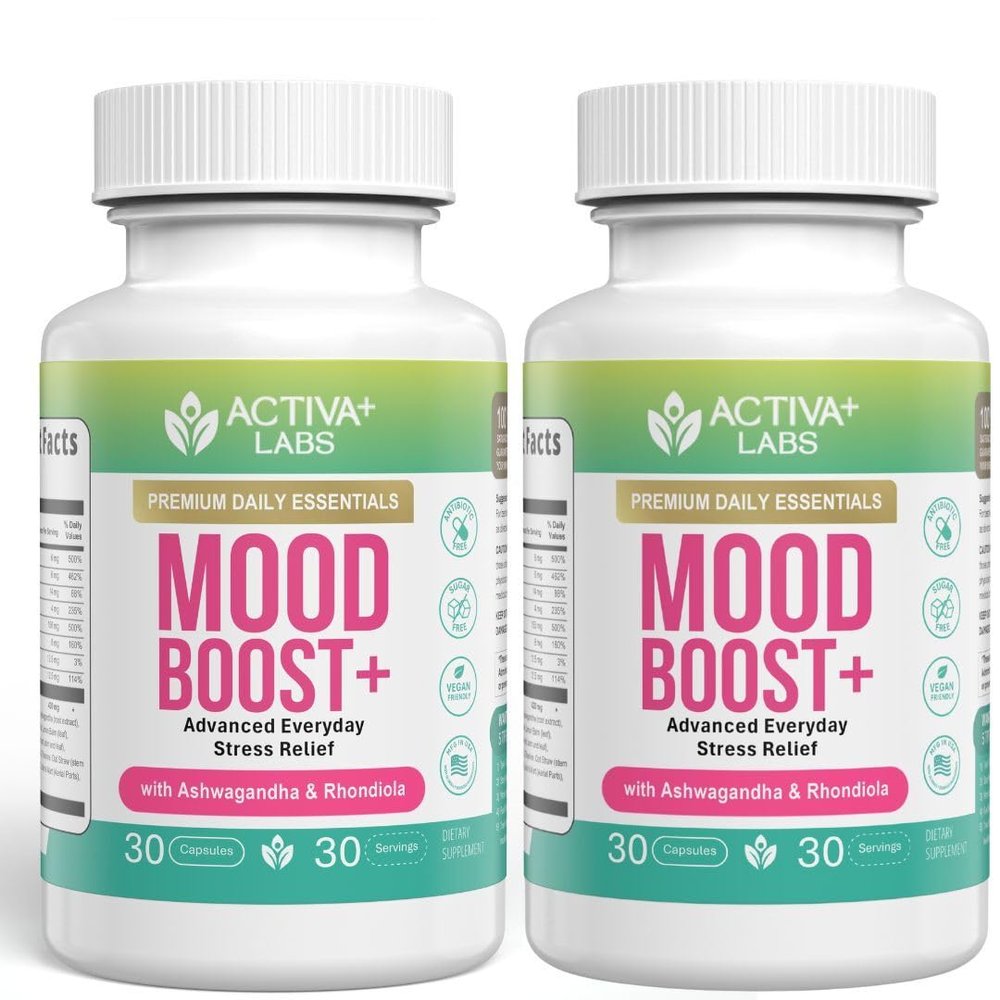 Activa Labs Mood Boost | 24-in-1 B-Complex & Zinc | Calm Support & Stress Relief Supplement with Ashwagandha, L-Theanine & GABA | Natural Mood, Energy & Resilience | Non-GMO, Vegan | 60 Day Supply