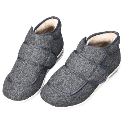 Diabetic Shoes for Women Men Extra Wide Lightweight Adjustable Non Slip Fattening and Widening Slippers Warm Plush Lining Walking Shoes for Swollen Feet