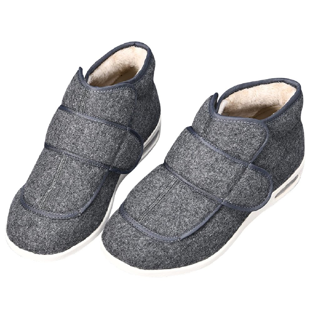 Diabetic Shoes for Women Men Extra Wide Lightweight Adjustable Non Slip Fattening and Widening Slippers Warm Plush Lining Walking Shoes for Swollen Feet