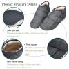 Diabetic Shoes for Women Men Extra Wide Lightweight Adjustable Non Slip Fattening and Widening Slippers Warm Plush Lining Walking Shoes for Swollen Feet view 2