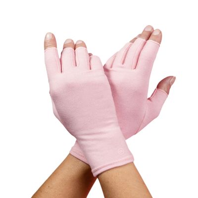 GRACE & ABLE Compression Gloves for Arthritis - Open Finger, Cotton-Blend, Lightweight, Breathable Hand Support (Ballet Pink, Extra Large)