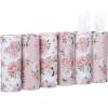 Ctosree 6 Pack Car Tissue Holder 300 Sheets Floral Tubes, Champagne,White view 1