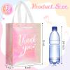 Sweetude 30 Pcs Thank You Gift Bags with Handles, Reusable Non Woven Foldable Goodie Bags Bulk for Graduation Teacher Appreciation Wedding Bridesmaid Favors(10 x 8 x 4 Inch,Laser Pink) view 3
