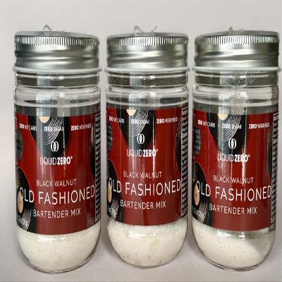 Liquid Zero Old Fashioned Cocktail Drink Mix Trio (3 Jars, 6-9 Servings)
