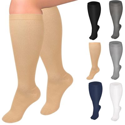20-30mmhg compression socks women1 Pairs Compression Socks for Men and Women 20-30 mmHg Running Support Sock Medical and Travel Athletic(Dark Gray, XXXL)