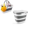 12L Collapsible Mop Bucket with Wheels, 16L(4.2 Gallon) Silicone Square Mopping Bucket for Windows Cleaning or Car Washing, Plastic Buckets with Handle Laundry Wash Basin Tub Water Pail view 1