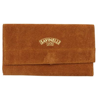 Savinelli Pipes Velvet Pouch - Single Pipe Travel & Protection (Tan)