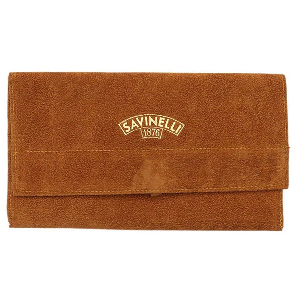 Savinelli Pipes Velvet Pouch - Single Pipe Travel & Protection (Tan)