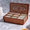 Eva's Gift Universe, Tea Bags Sampler Variety in Wooden Brown Tea Bag Organizer (80 Count) 9 Different Flavors Gifts for Parents Mom Dad Tea Lovers Couples view 2
