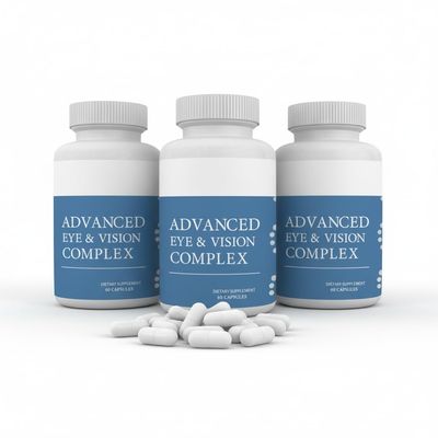#1 Complete Research Vision Formula Advanced Eye Health Vitamin & Mineral Supplement Support w/Bilberry, Lutein, Zeaxanthin, Lycopene, Resveratrol | Eye Strain, Dry Eyes 180 caps (3 Pack)