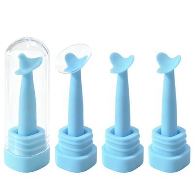 4PCS Hard Contact Lens Inserter Stand, Lens Inserter (Not Remover) with Storage Box Suction Cup Base for Stable Placement, Soft Silicone for Accurate Lens Insertion for RGP/OK Lens Applicator Holder