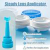 4PCS Hard Contact Lens Inserter Stand, Lens Inserter (Not Remover) with Storage Box Suction Cup Base for Stable Placement, Soft Silicone for Accurate Lens Insertion for RGP/OK Lens Applicator Holder view 2