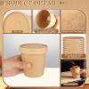 100Pack 12oz Paper Soup Container Cup with Vented Lids, Disposable Paper Food Container Kraft Dessert Bowl Soup Bowls, Microwavable and Freezer Safe for Hot Soup, Ice Cream (100 Pcs - Kraft, 12 oz) view 3